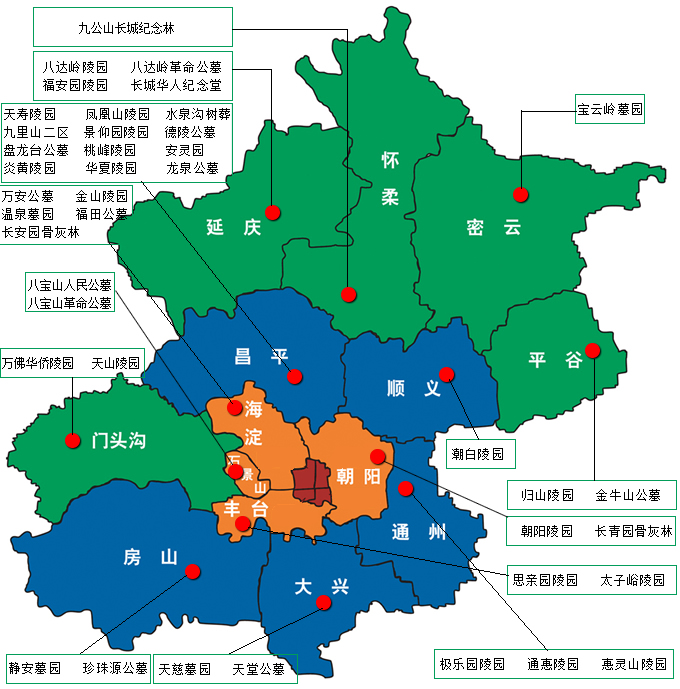 北京陵园分布图